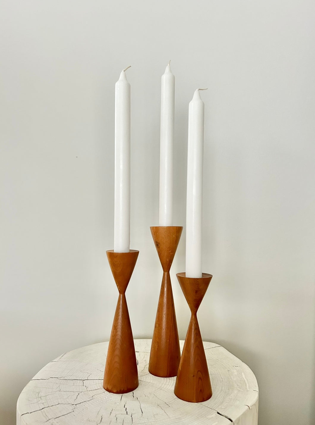 Wooden candle holders