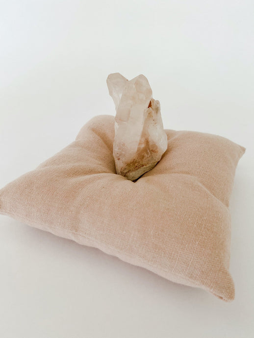 A pink himalayan quartz cluster, a reflection of unconditional love and harmony.