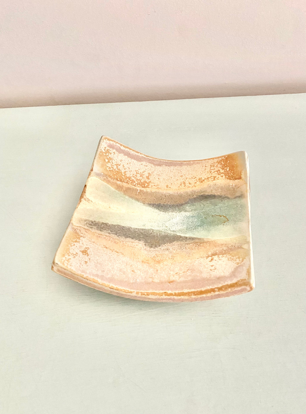 Pottery candle plate
